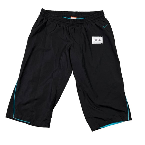 NIKE the athletic dept. Pants Women's Capri 100% Polyester Black/Blue Size Large - Picture 14 of 14